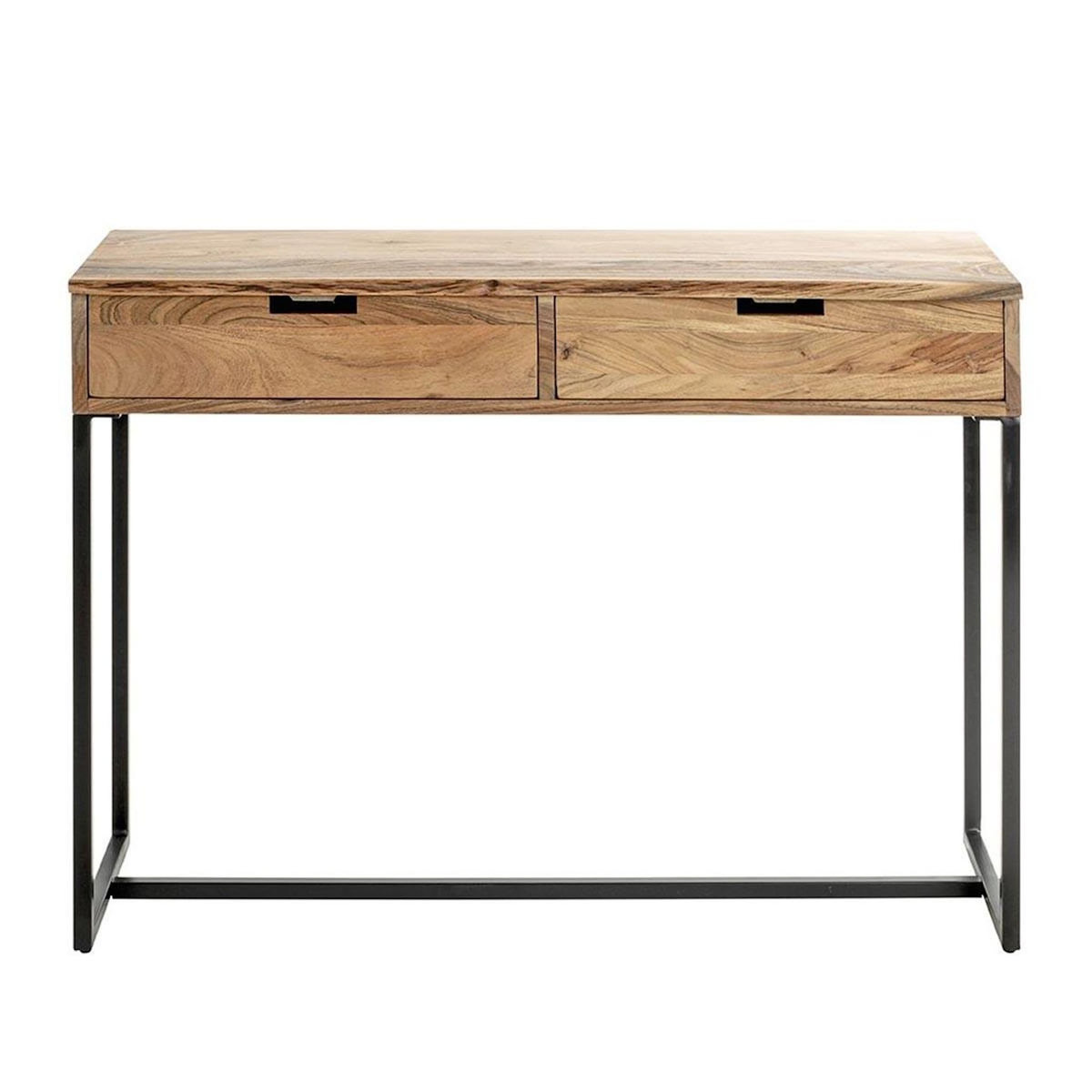 Paris Prix Console 2 Tiroirs  Sphera  100cm Naturel & Noir