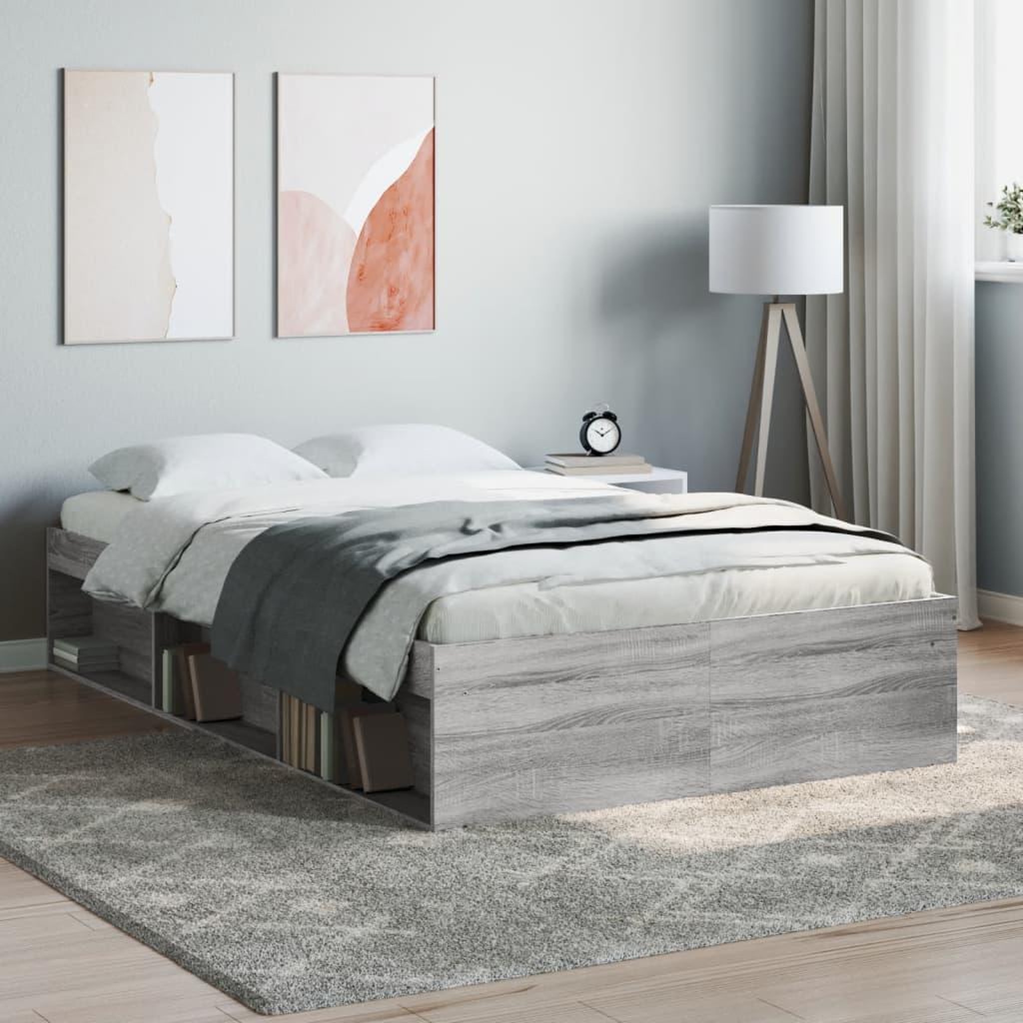 VIDAXL Cadre de lit sans matelas sonoma gris 120x200 cm