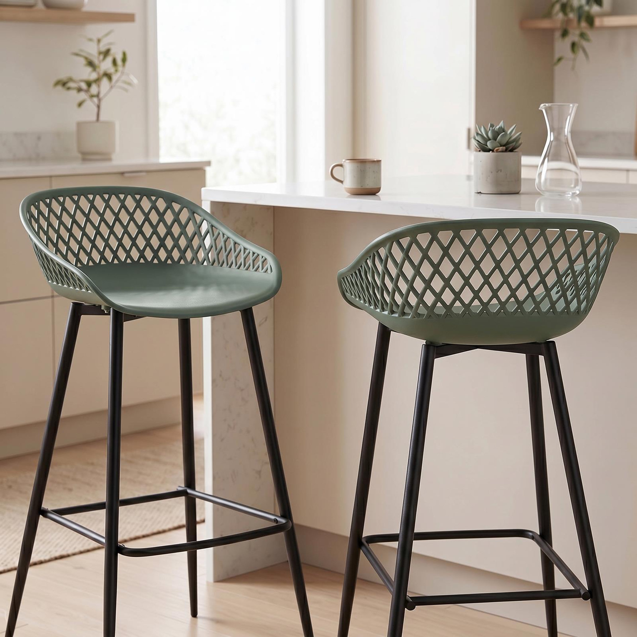 Voir la diapositive 3 : IDIMEX Lot de 2 tabourets de bar IREK, en plastique