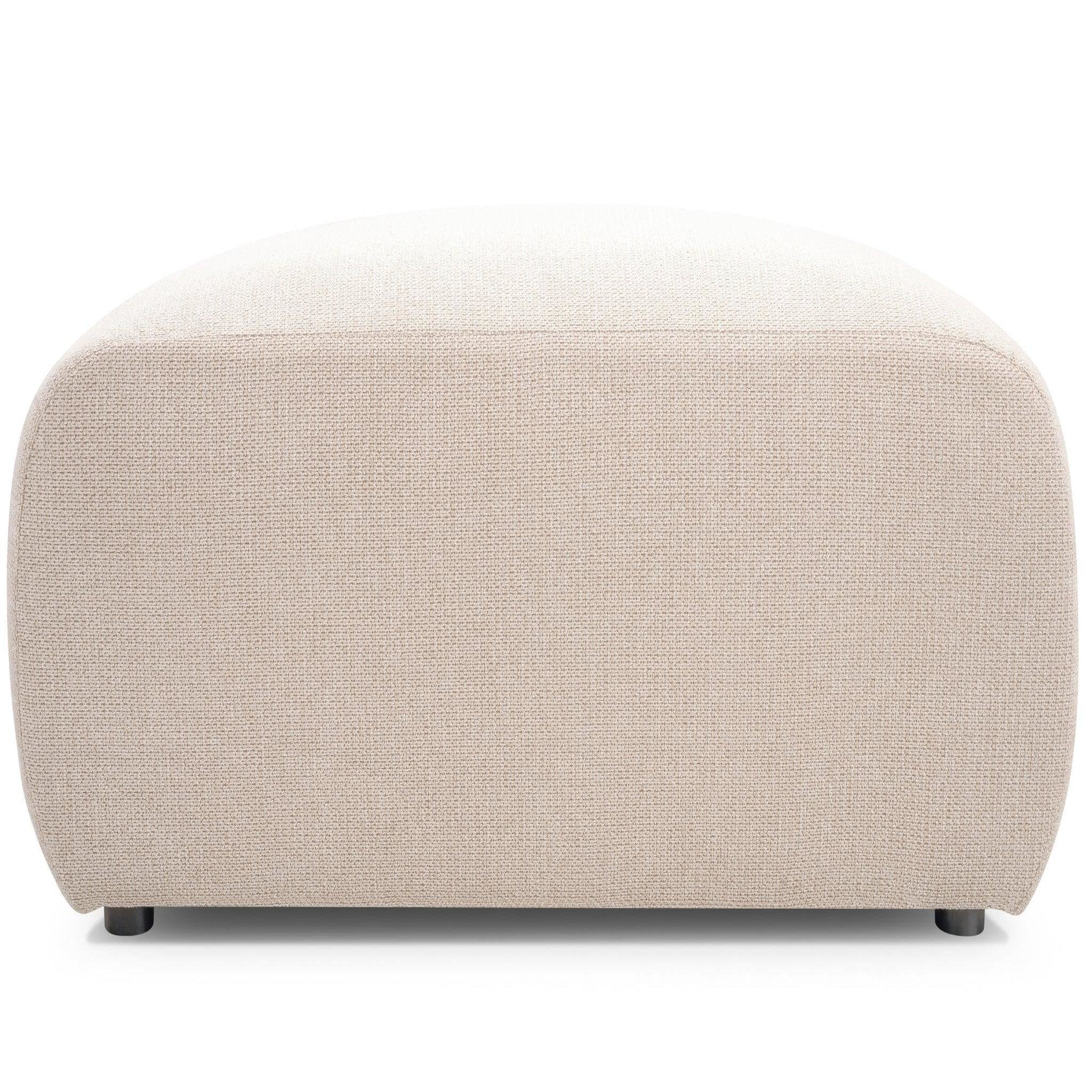 CASANOVA PARIS Sacha - pouf en tissu chiné 105x57x40. Coloris disponibles : Gris, Orange, Bleu, Vert, Beige