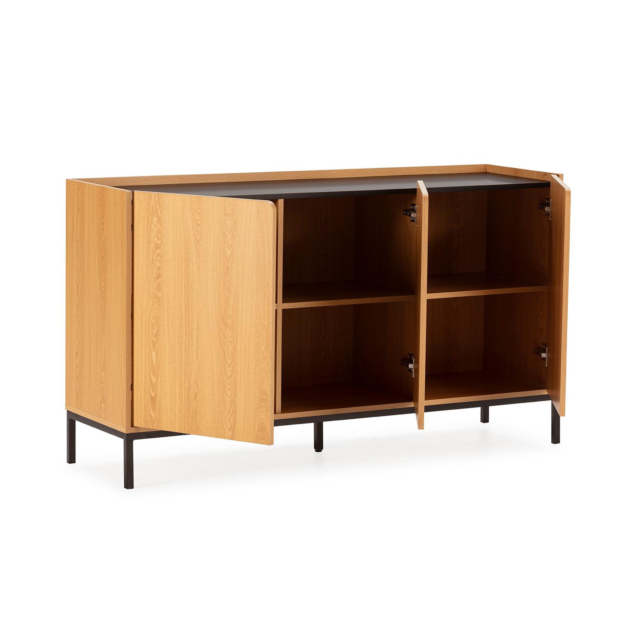 Voir la diapositive 3 : VS VENTA-STOCK Buffet Curva 3 portes couleur Chêne