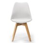 Voir la diapositive 2 : VS VENTA-STOCK Lot de 2 Chaises Klara Blanc tapissées en Cuir synthétique avec Pieds Bois