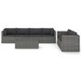 Voir la diapositive 2 : VIDAXL Salon de jardin 8 pcs avec coussins resine tressee gris