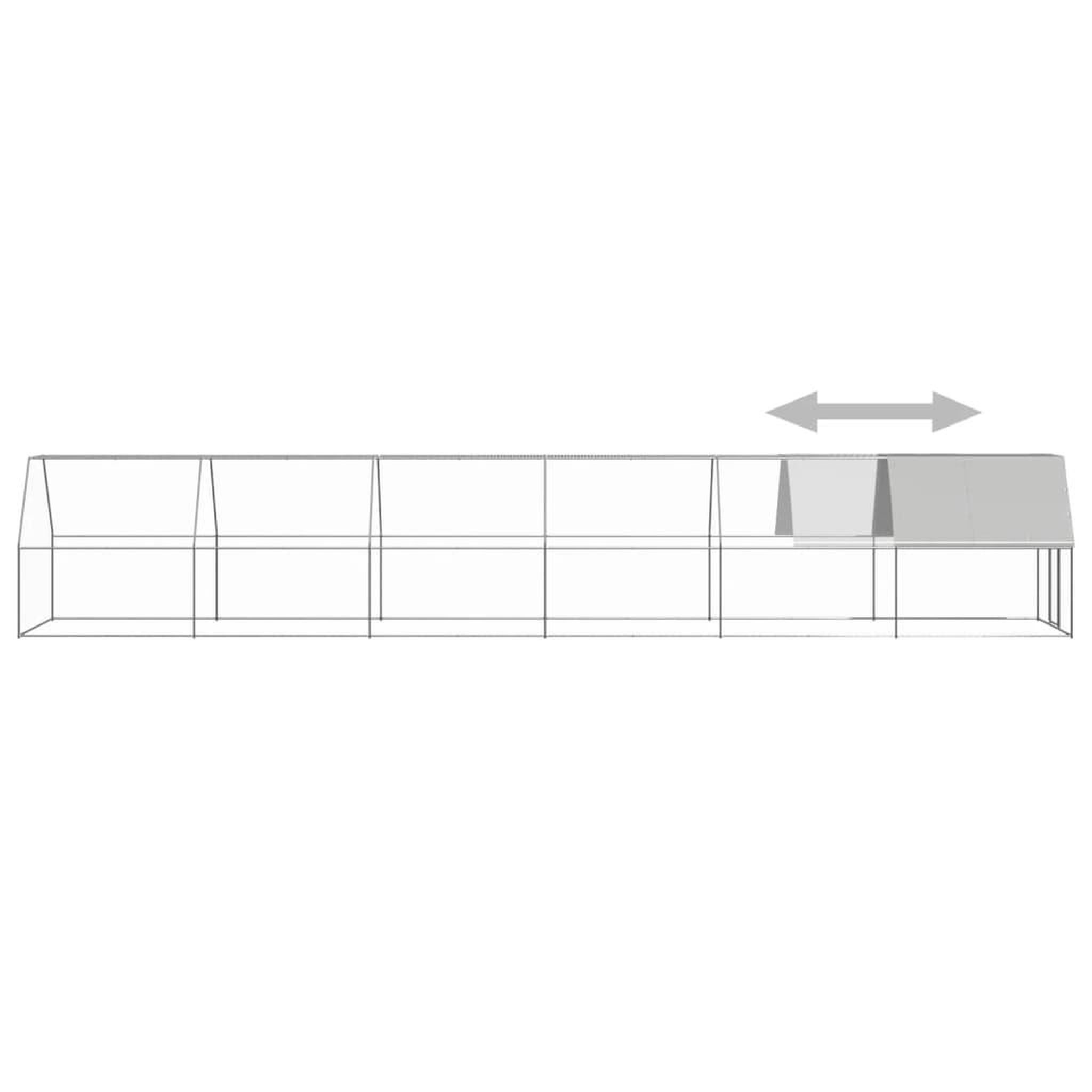 Voir la diapositive 4 : VIDAXL Poulailler d'exterieur 2x12x2 m Acier galvanise