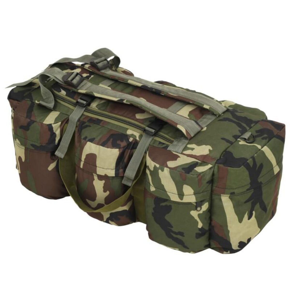 VIDAXL Sac de sport en style militaire 3 en 1 90 L Camouflage