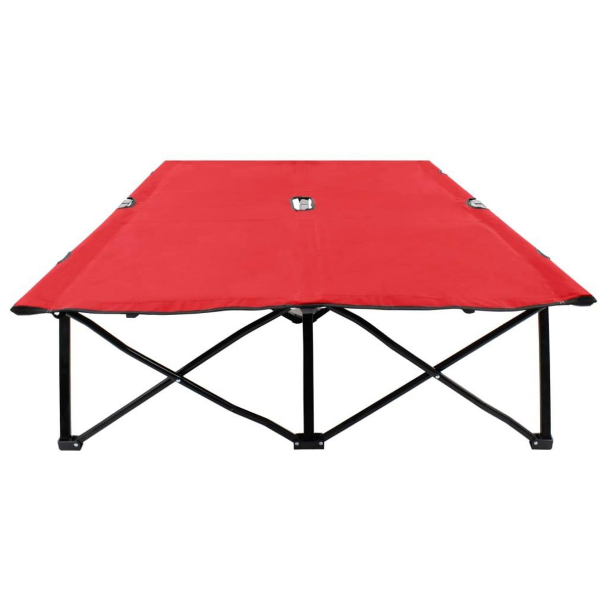 VIDAXL Chaise longue pliable 2 places rouge Acier