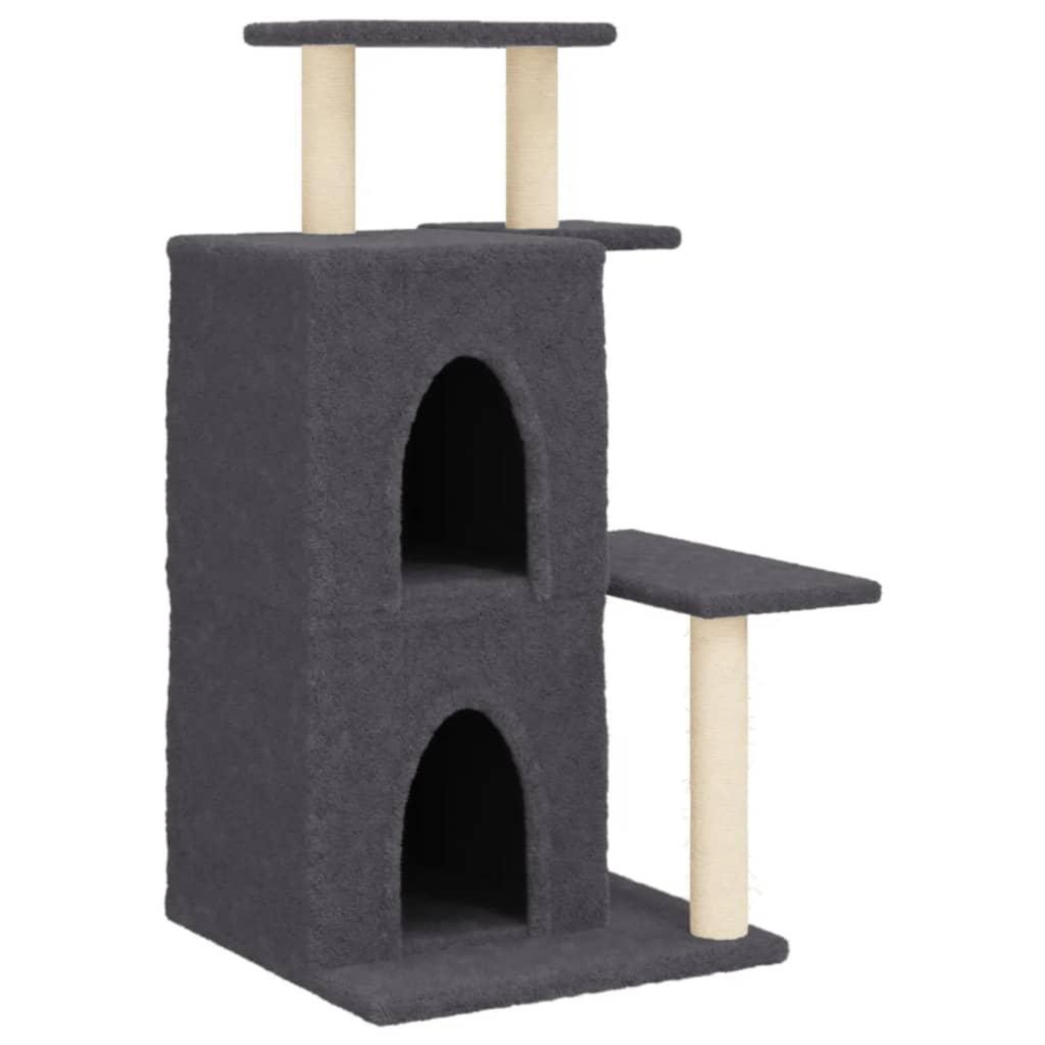 Voir la diapositive 2 : VIDAXL Arbre a chat avec griffoirs en sisal gris fonce 97 cm