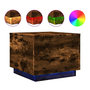 Voir la diapositive 2 : VIDAXL Table basse avec lumieres LED chene fume 50x50x40 cm