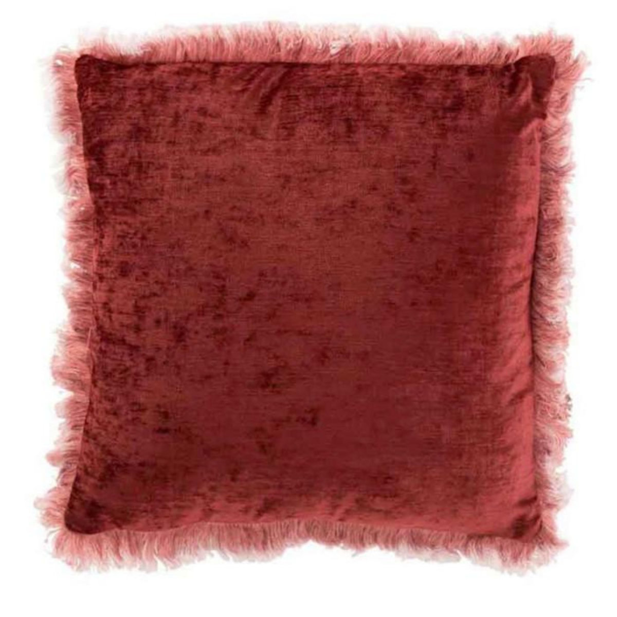 Paris Prix Coussin Déco  Franges  45x45cm Bordeaux