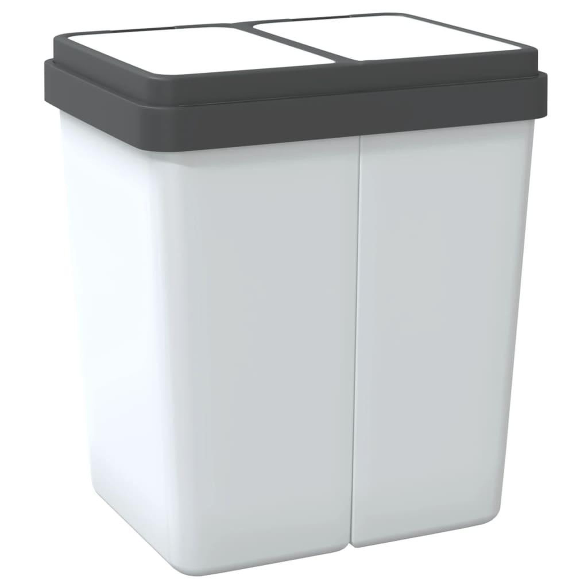 Voir la diapositive 5 : VIDAXL Poubelle double blanc 2x25 L
