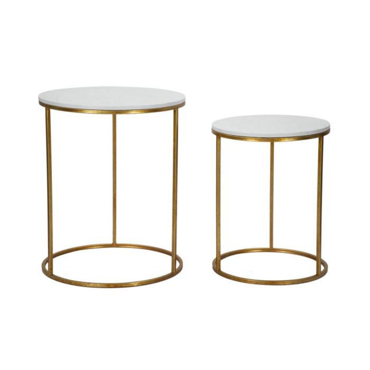 Paris Prix Lot de 2 Tables d'Appoint Gigognes  Julia  63cm Or
