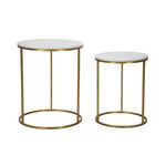 Paris Prix Lot de 2 Tables d'Appoint Gigognes  Julia  63cm Or