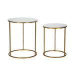 Paris Prix Lot de 2 Tables d'Appoint Gigognes  Julia  63cm Or