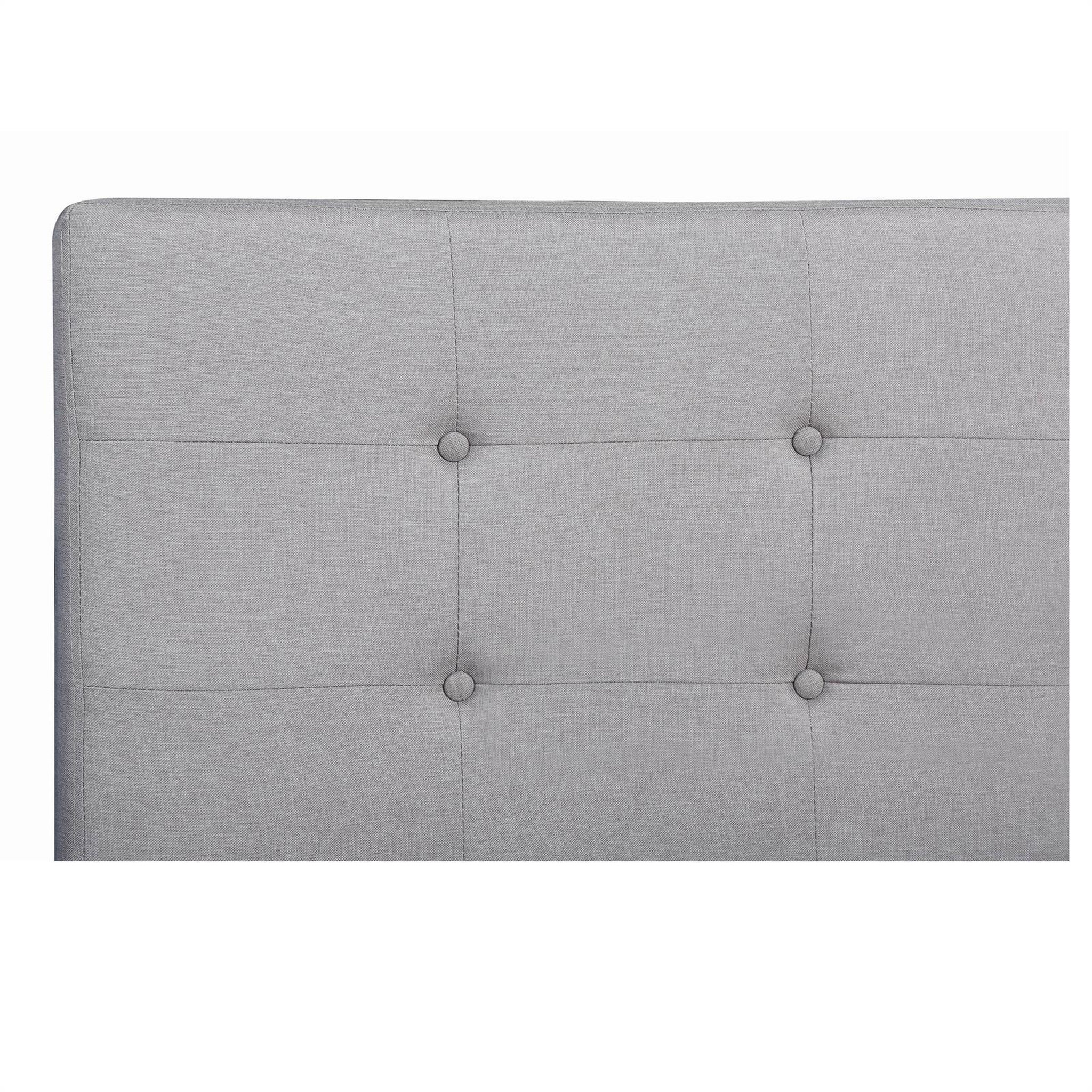 Voir la diapositive 4 : IDIMEX Lit simple lille, 120 x 190 cm, capitonné avec sommier, revêtement en tissu