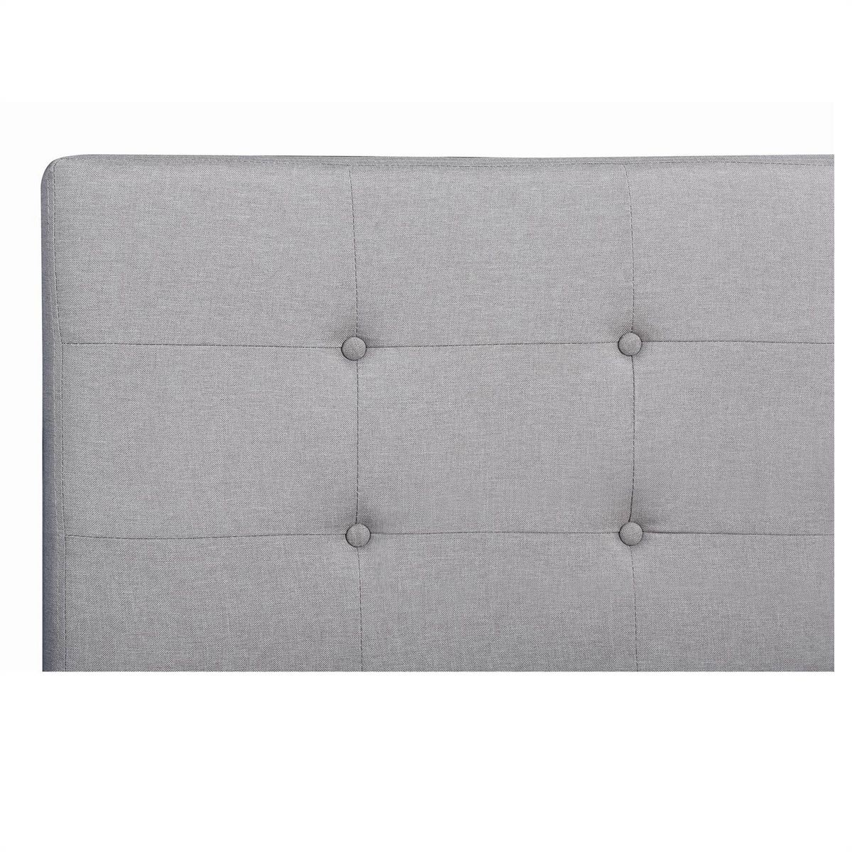 IDIMEX Lit simple LILLE, 120 x 190 cm, capitonné avec sommier, revêtement en tissu