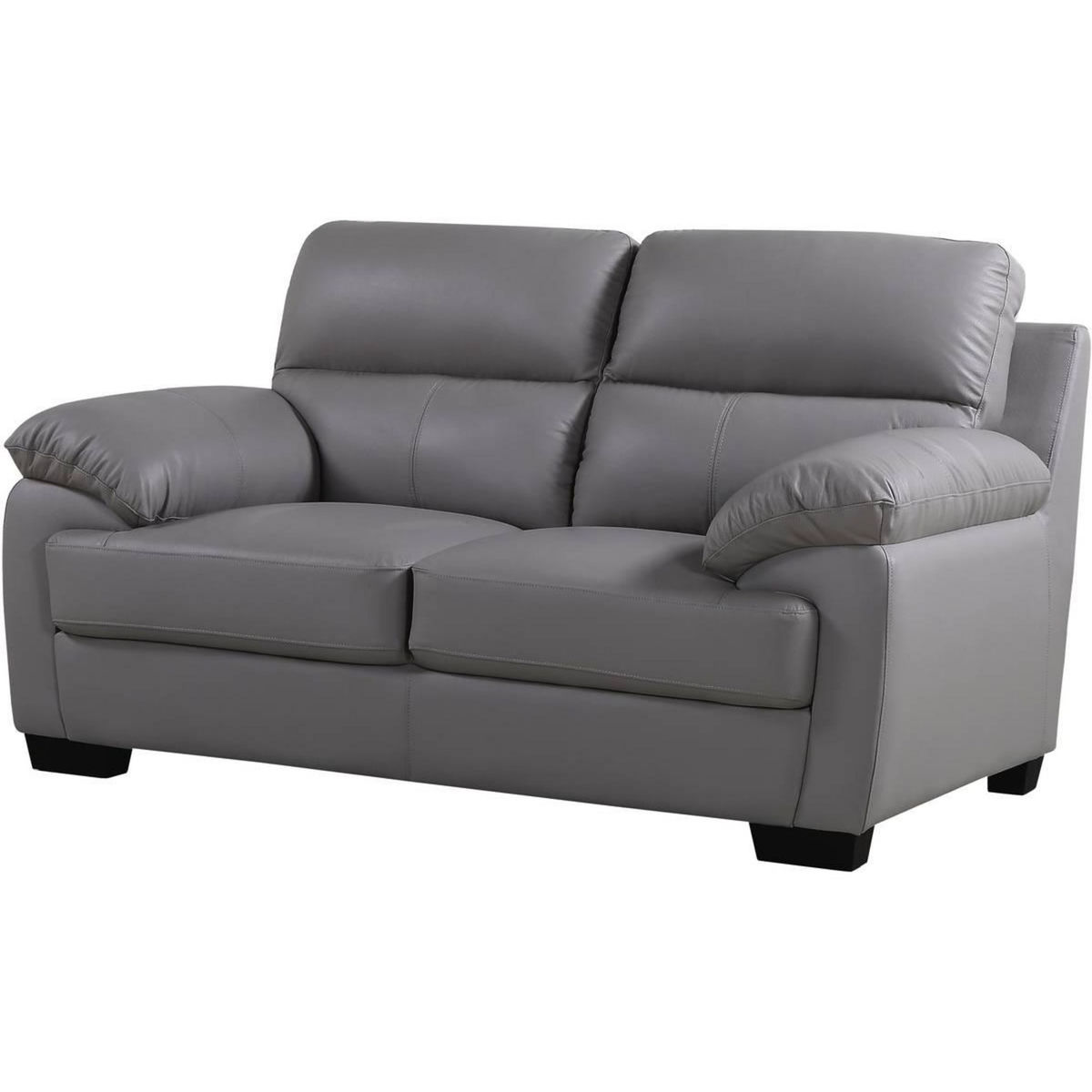Habitat et Jardin Canapé cuir et PVC  Cardiff  - 163 x 92 x 93 cm - 2 places - Gris clair