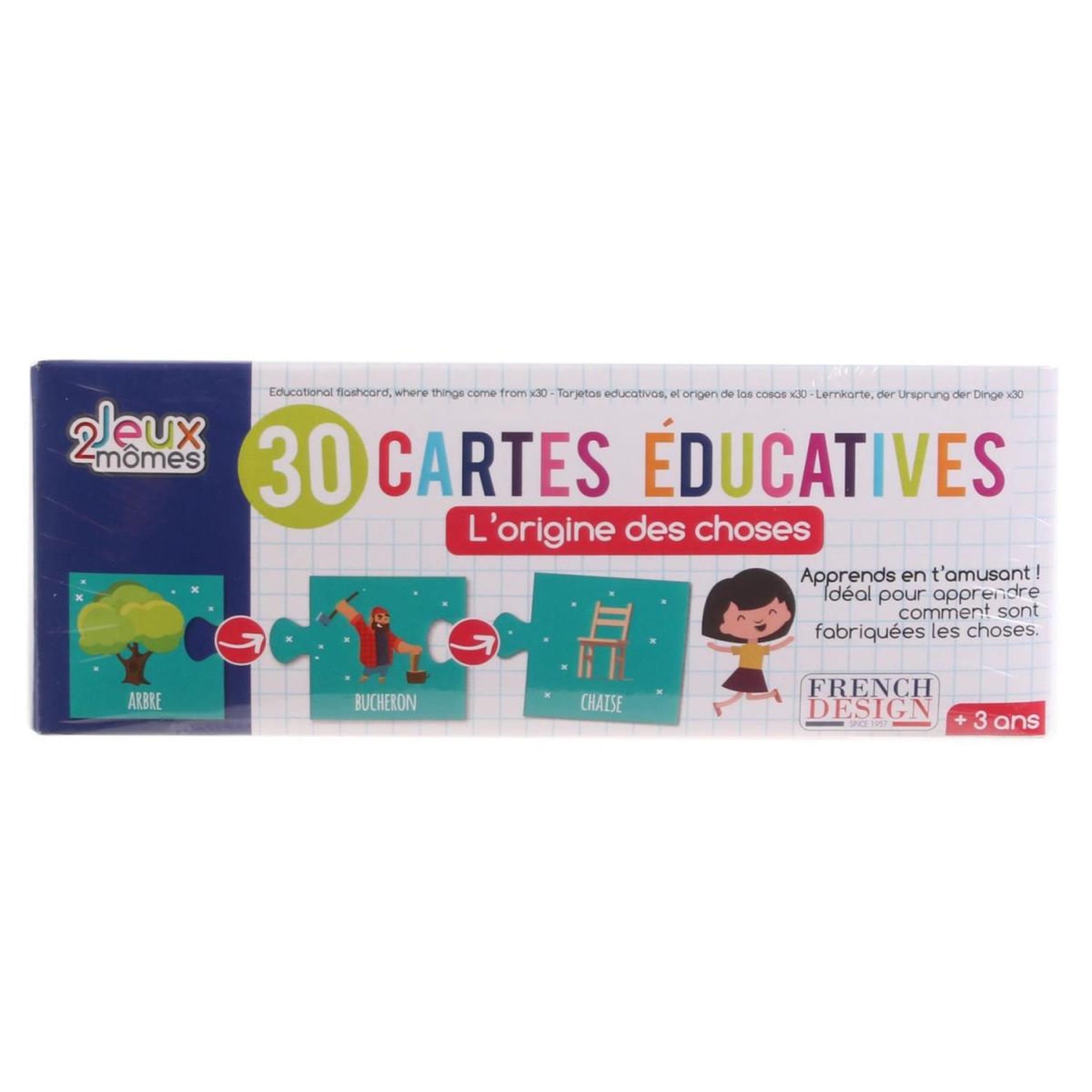 Jeux 2 momes Jeu de 30 cartes educatives  l'origine des choses  7cm multicolore