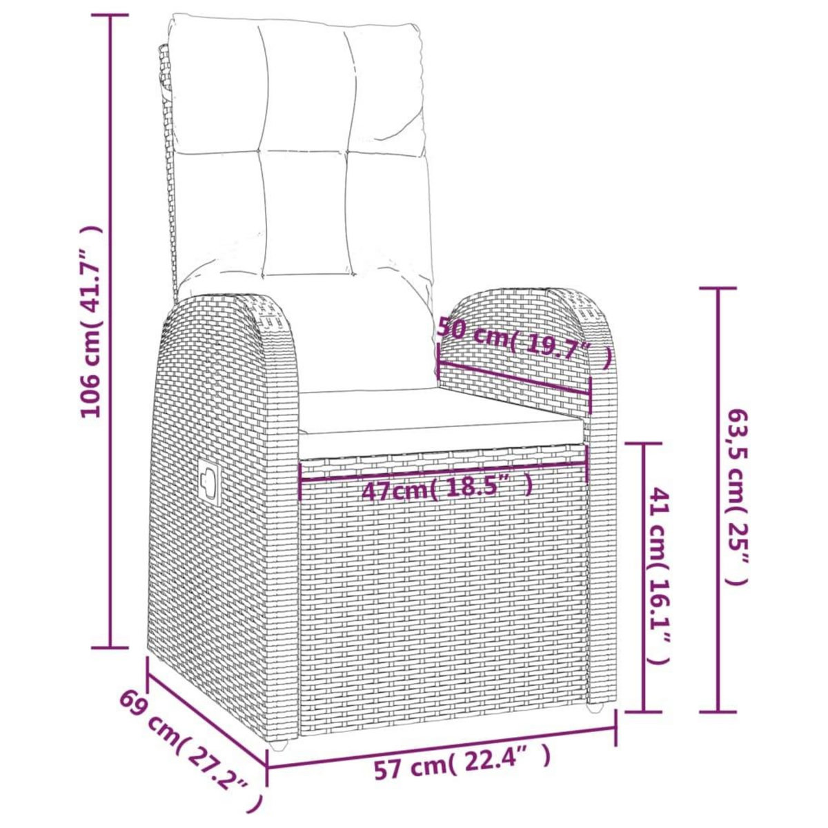 VIDAXL Ensemble de salon de jardin 3 pcs noir poly rotin et acacia
