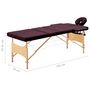 Voir la diapositive 6 : VIDAXL Table de massage pliable 3 zones Violet vin