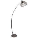 GLOBO Lampadaire arc design vintage Moniga - H. 160 cm - Gris chromé