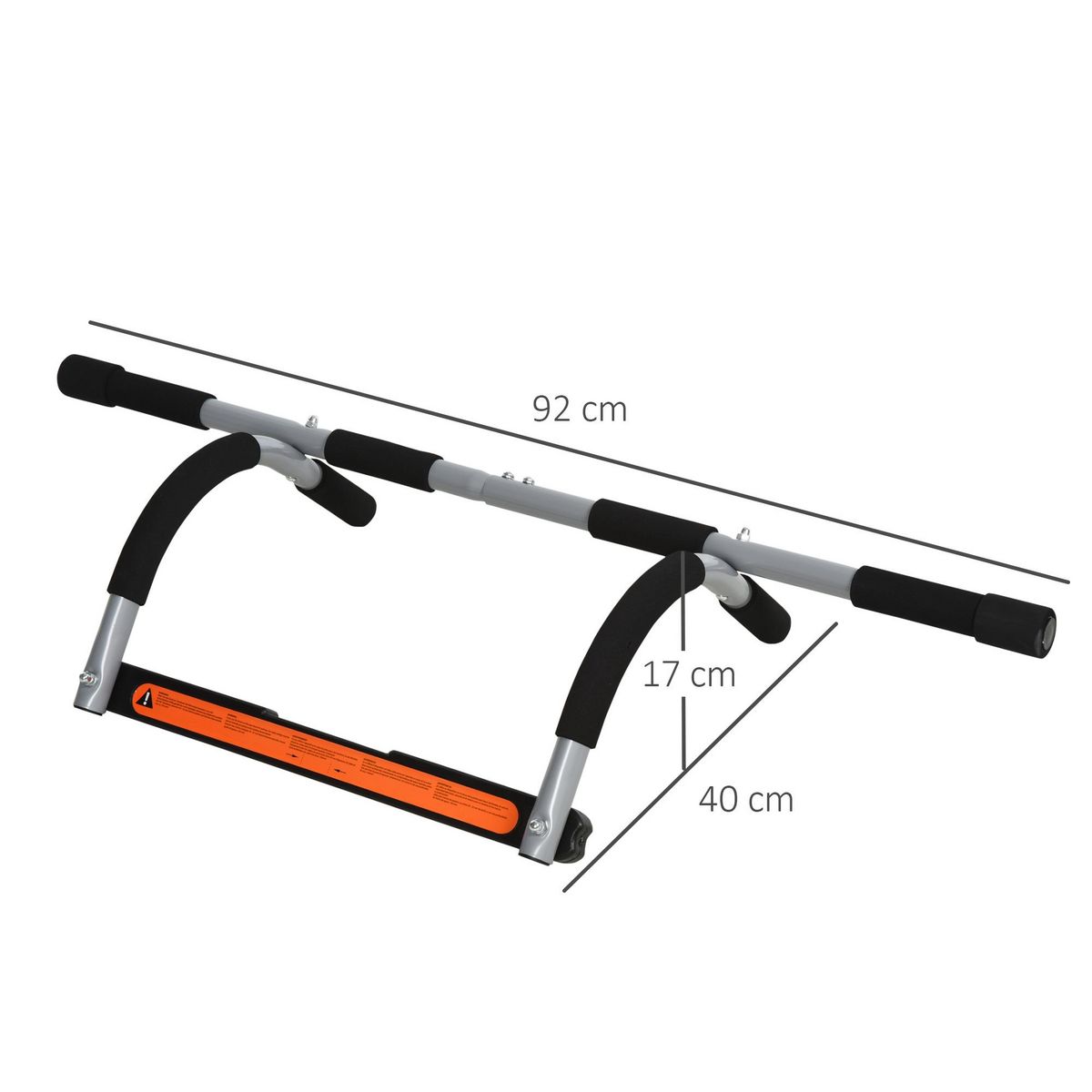 HOMCOM Barre de traction - barre de porte - pull up bar - barre d'étirement musculation pour cadres de porte - acier gris