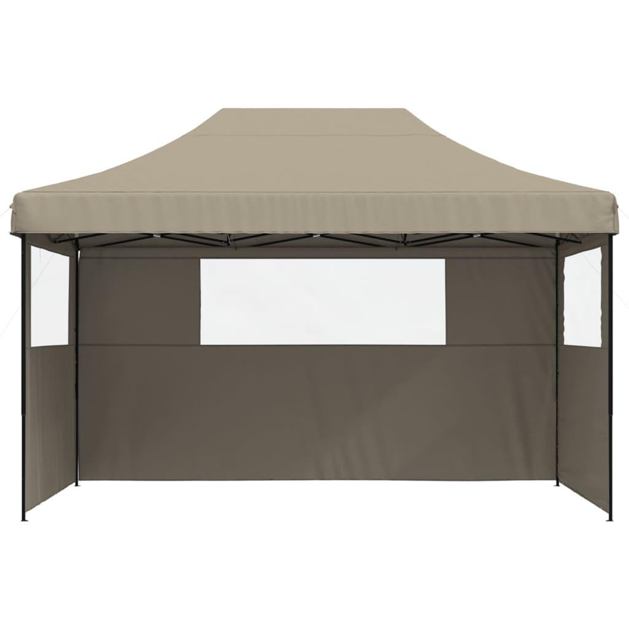 Voir la diapositive 3 : VIDAXL Tente de reception pliable escamotable 3 parois laterales taupe
