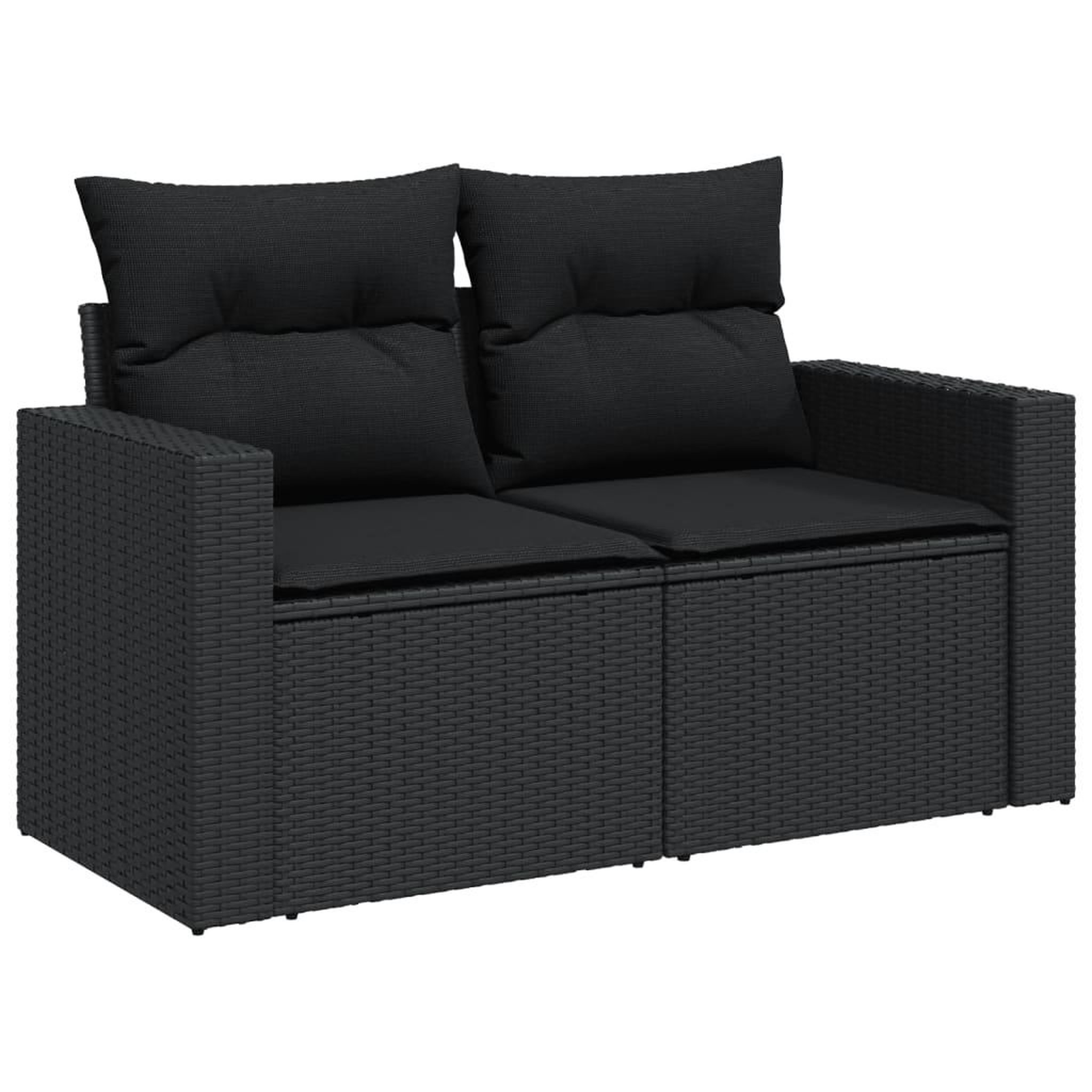 Voir la diapositive 4 : VIDAXL Salon de jardin 9 pcs avec coussins noir resine tressee