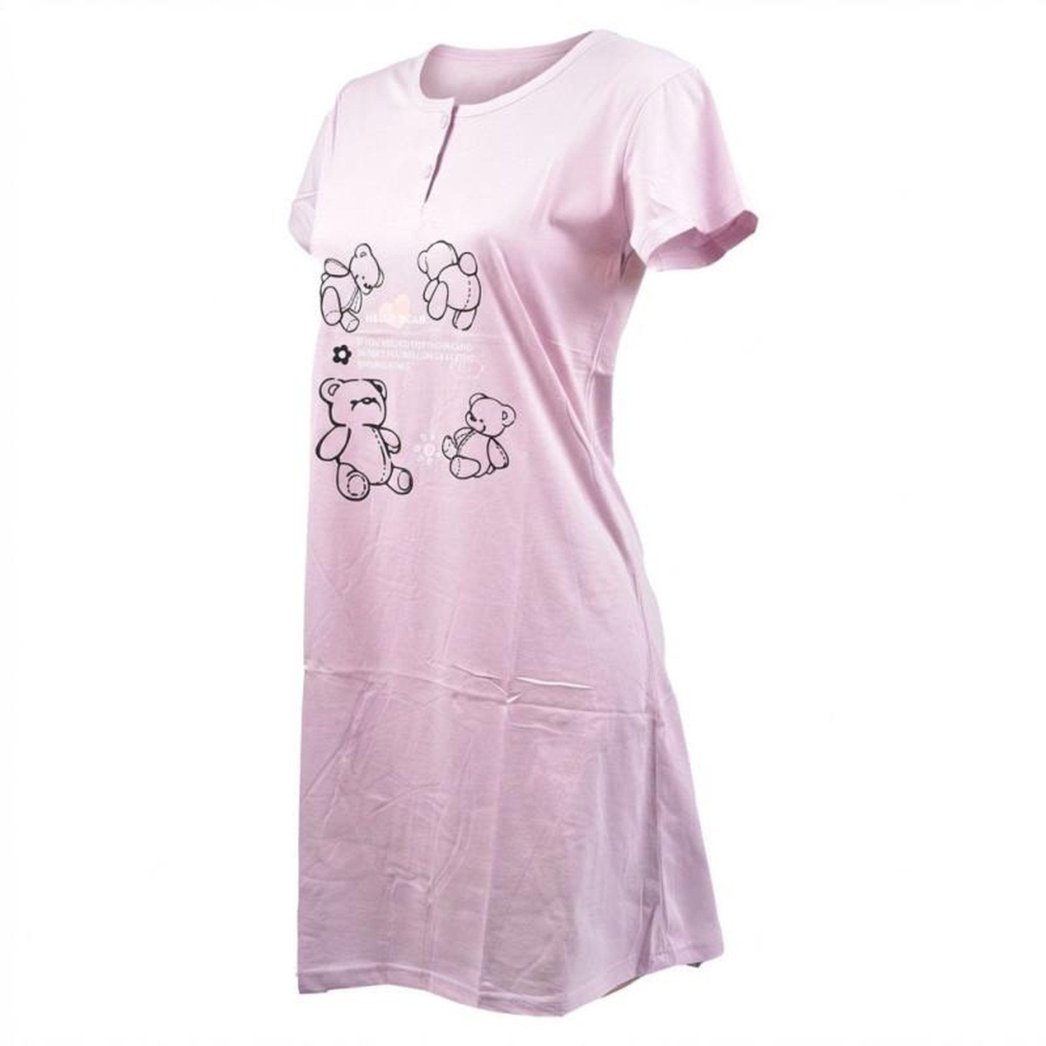 Voir la diapositive 1 : OZABI OZABI Chemise de Nuit Femme Microfibre HELLO BEAR Manches Courtes
