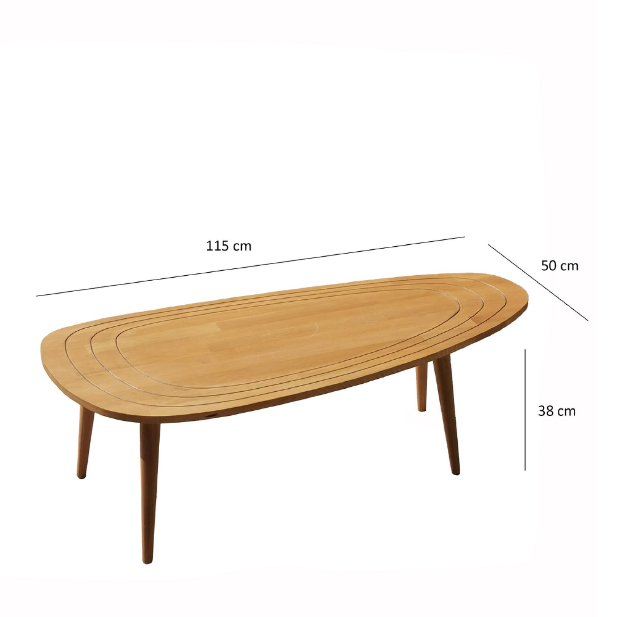Voir la diapositive 4 : CONCEPT USINE Table basse style teck bois clair rana