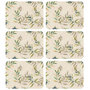 Voir la diapositive 1 : HABITABLE Lot de 6 sets de table motif provençal OLIBA - 28 x 43 cm - Beige et vert