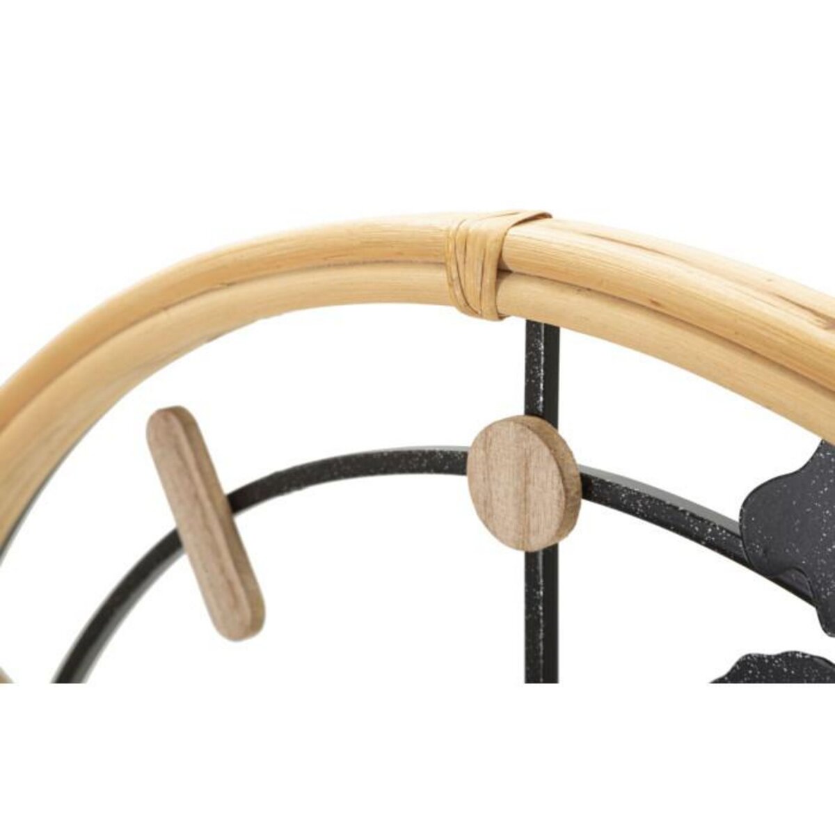 Paris Prix Horloge Murale en Métal  World  60cm Noir & Naturel