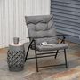 Voir la diapositive 2 : OUTSUNNY Chaise de camping pêche pliable portable haut dossier inclinable épais coussin matelassé inclus gris