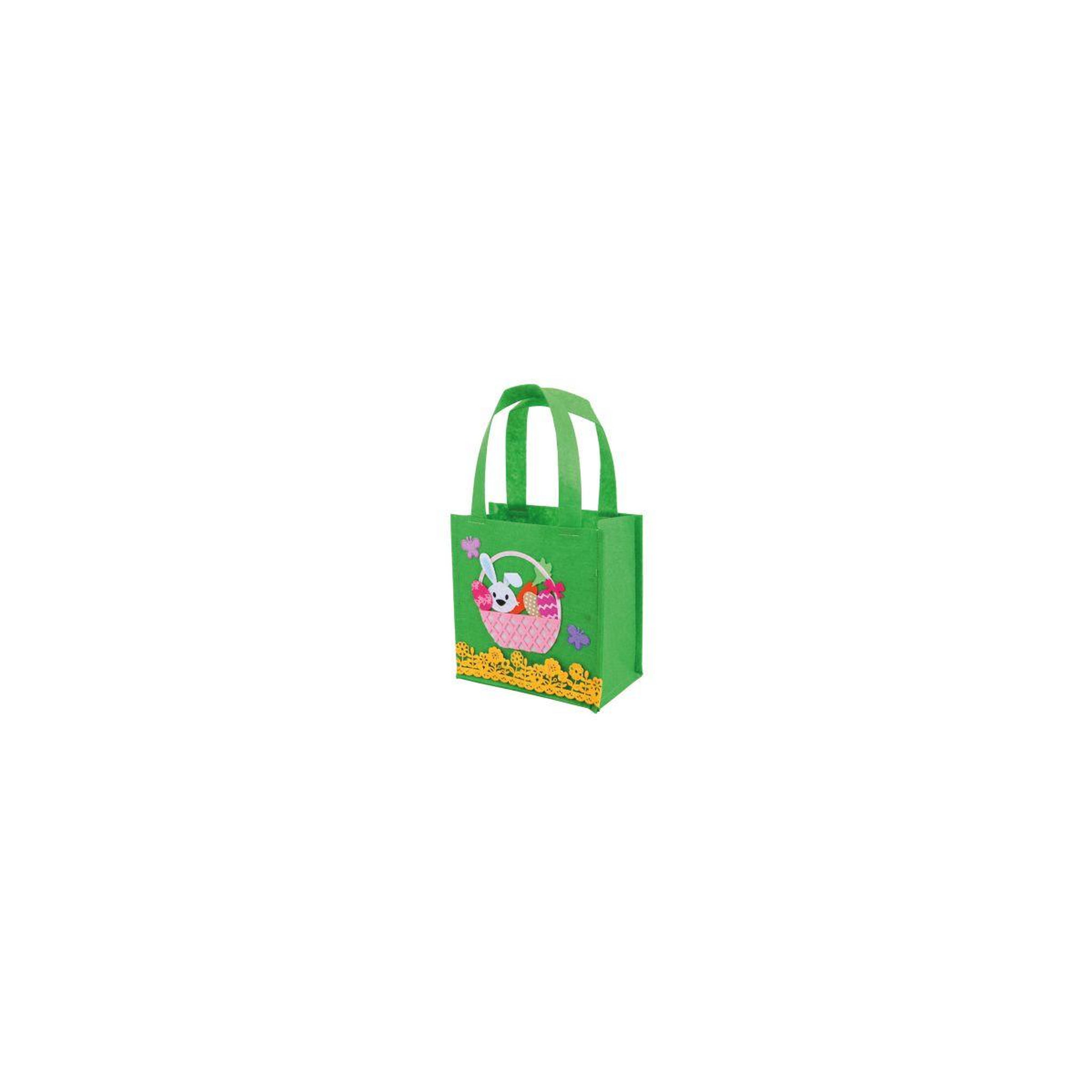HOMEA Sac cadeau feutrine  pâques  16cm vert