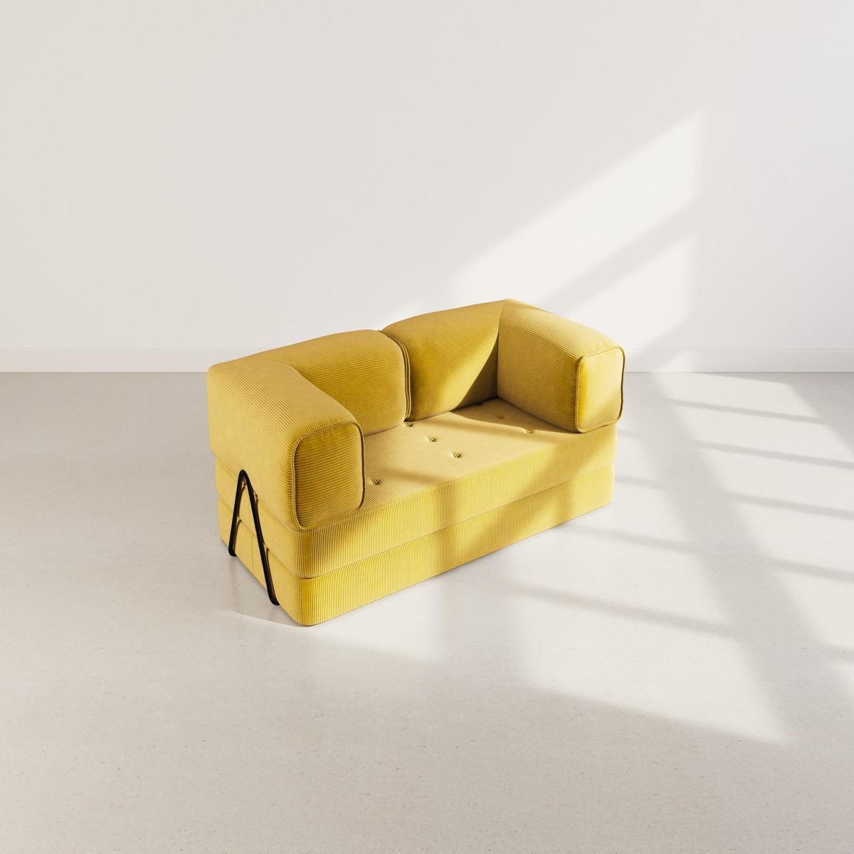 LISA DESIGN Poppy - canapé 3 places convertible en velours côtelé