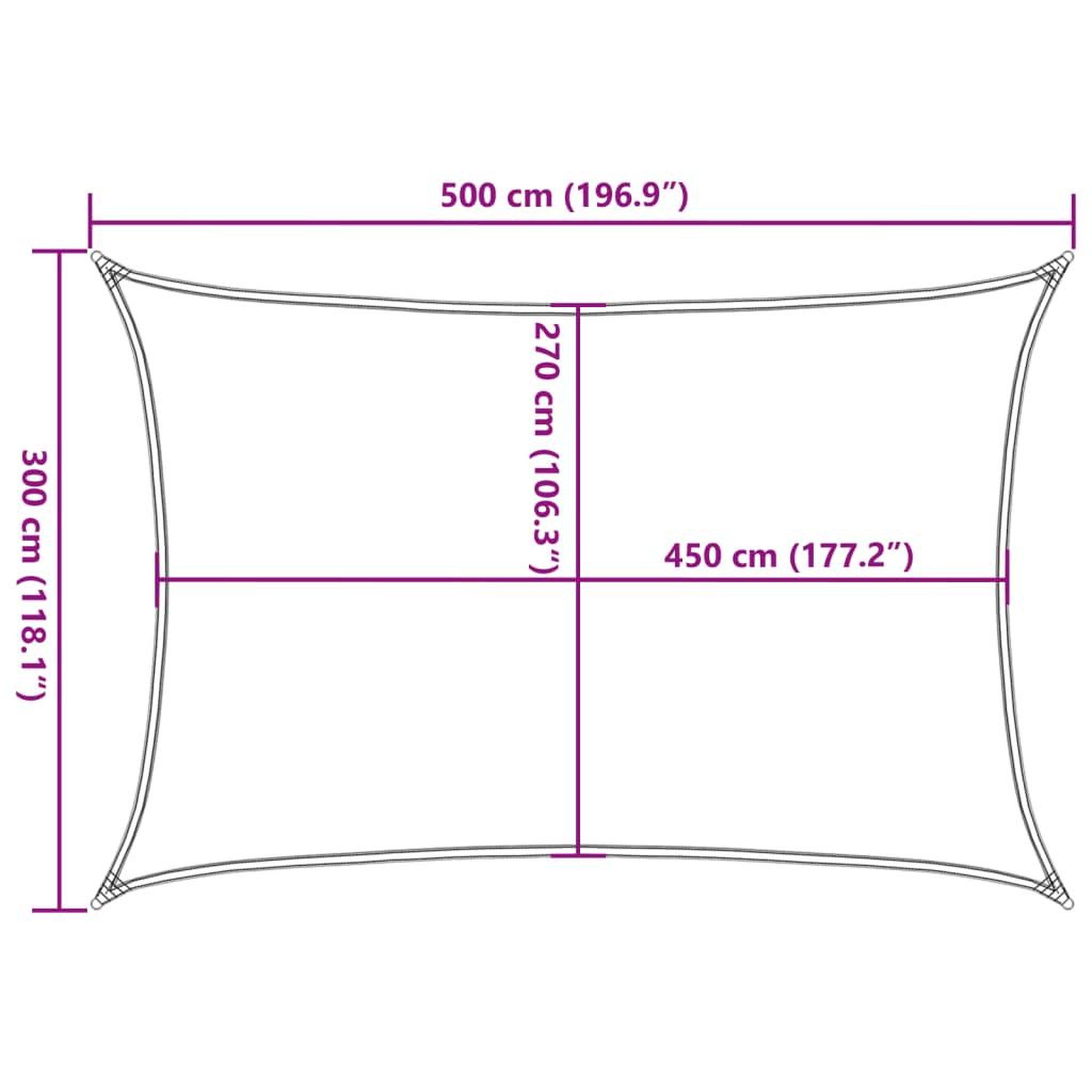 Voir la diapositive 6 : VIDAXL Voile d'ombrage 160 g/m^2 Beige 3x5 m PEHD