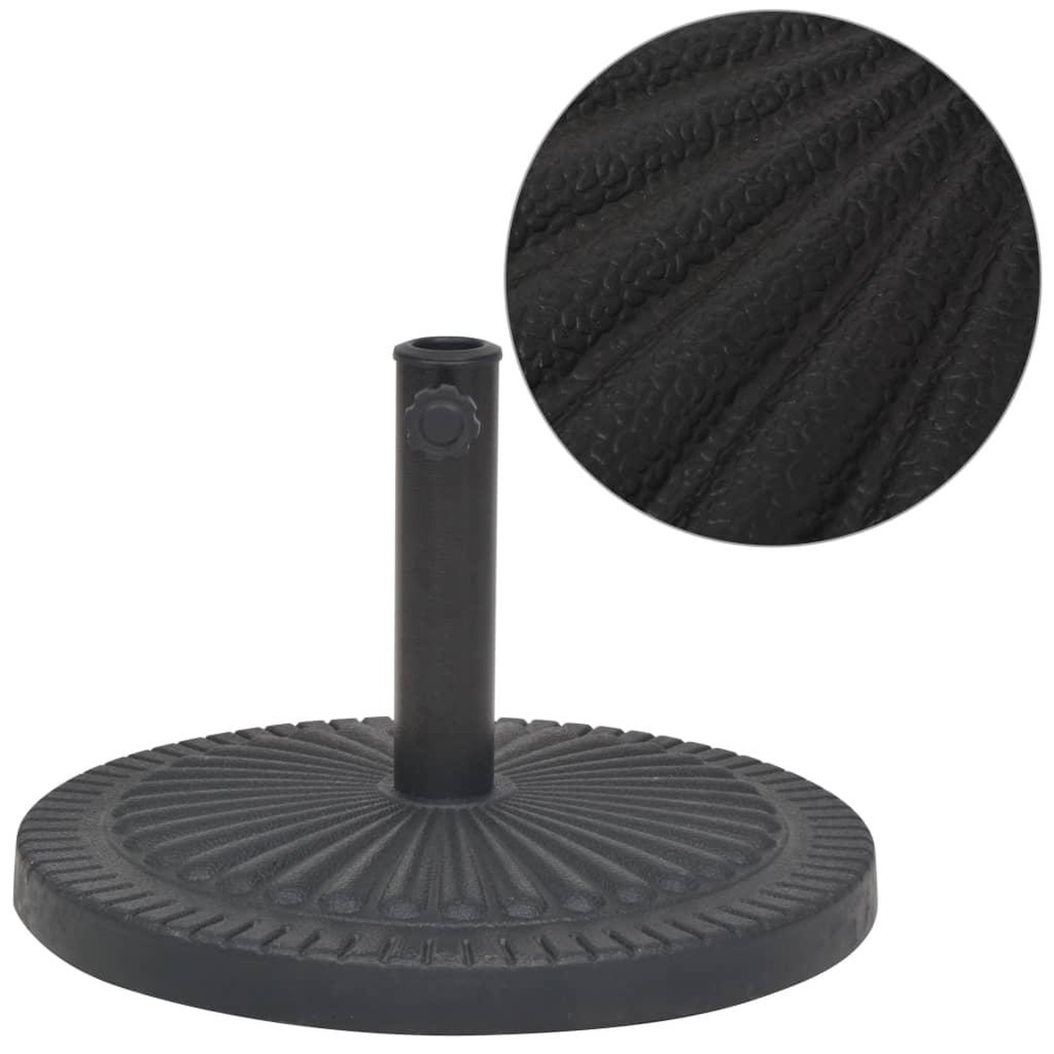 Voir la diapositive 1 : VIDAXL Socle de parasol Resine Rond Noir 14 kg