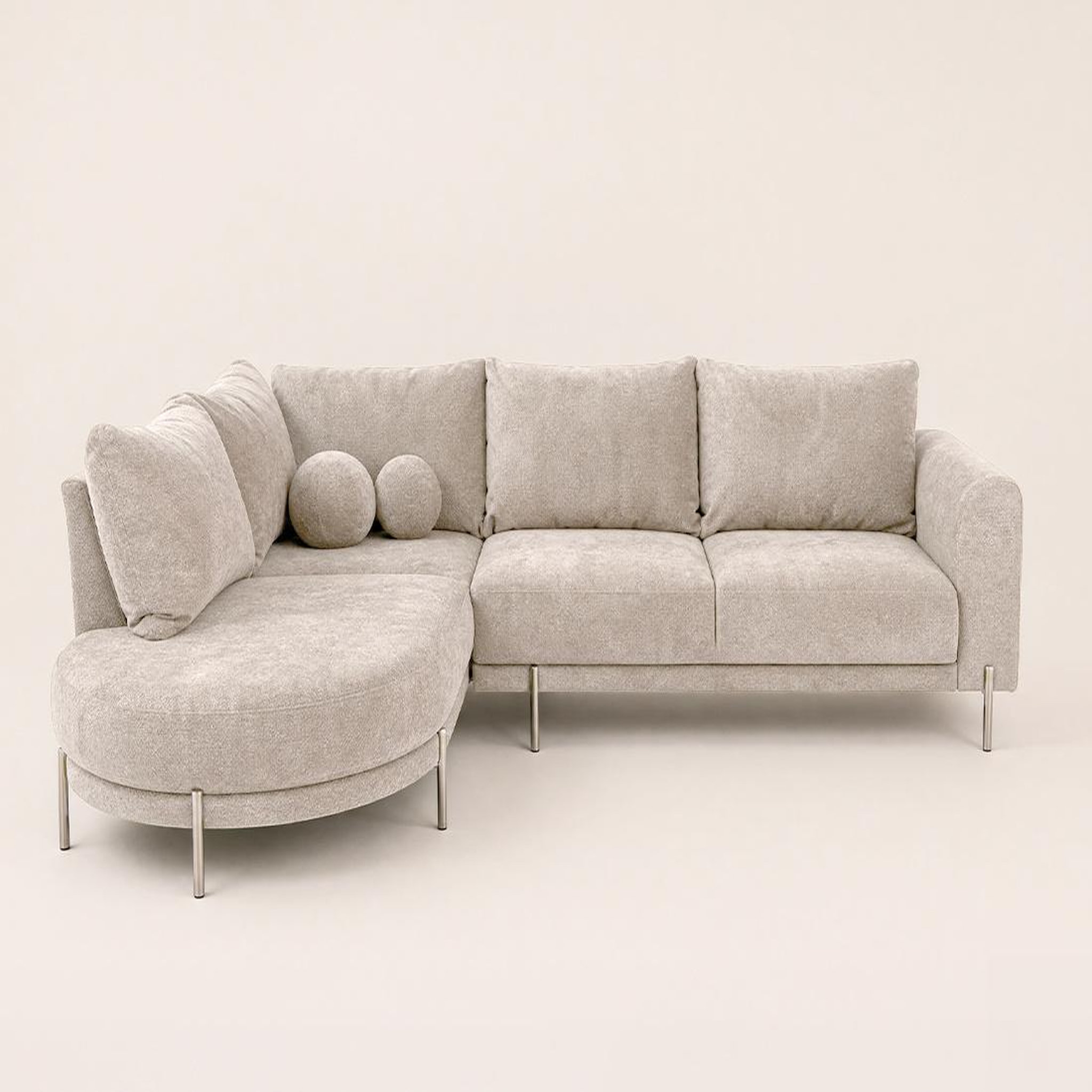 Voir la diapositive 6 : BEST MOBILIER Gabin - canapé d'angle gauche 5 places en velours texturé