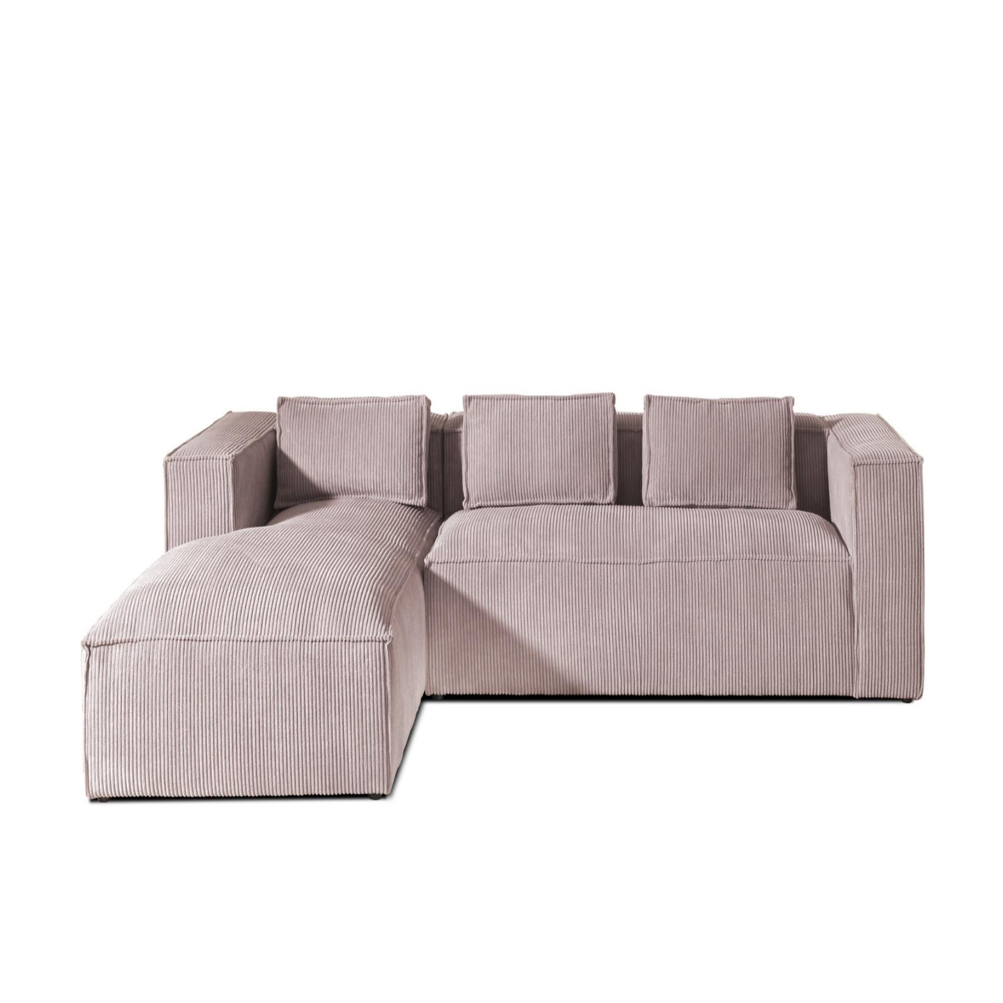 Voir la diapositive 6 : LISA DESIGN Stella - canapé d'angle - en velours côtelé - 4 places -style contemporain - gauche