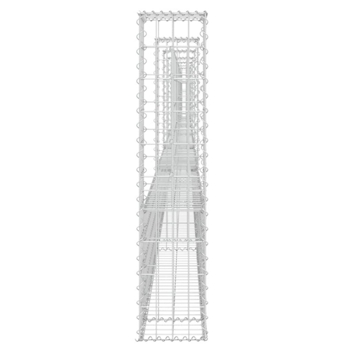 VIDAXL Panier de gabion en forme de U avec 7 poteaux Fer 740x20x100 cm