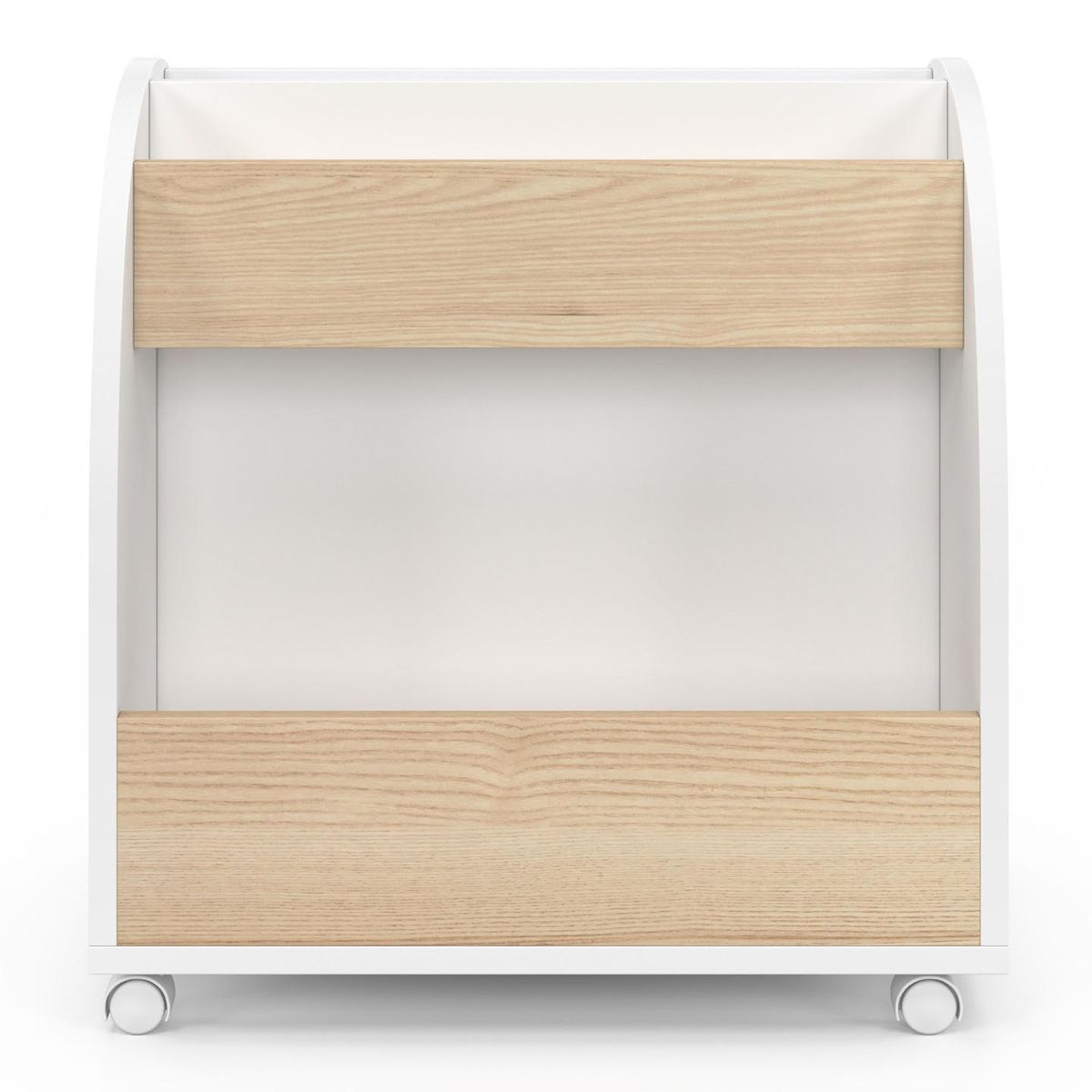 ID MARKET Bibliothèque pour enfant ANDREAS sur roulettes hêtre et blanc