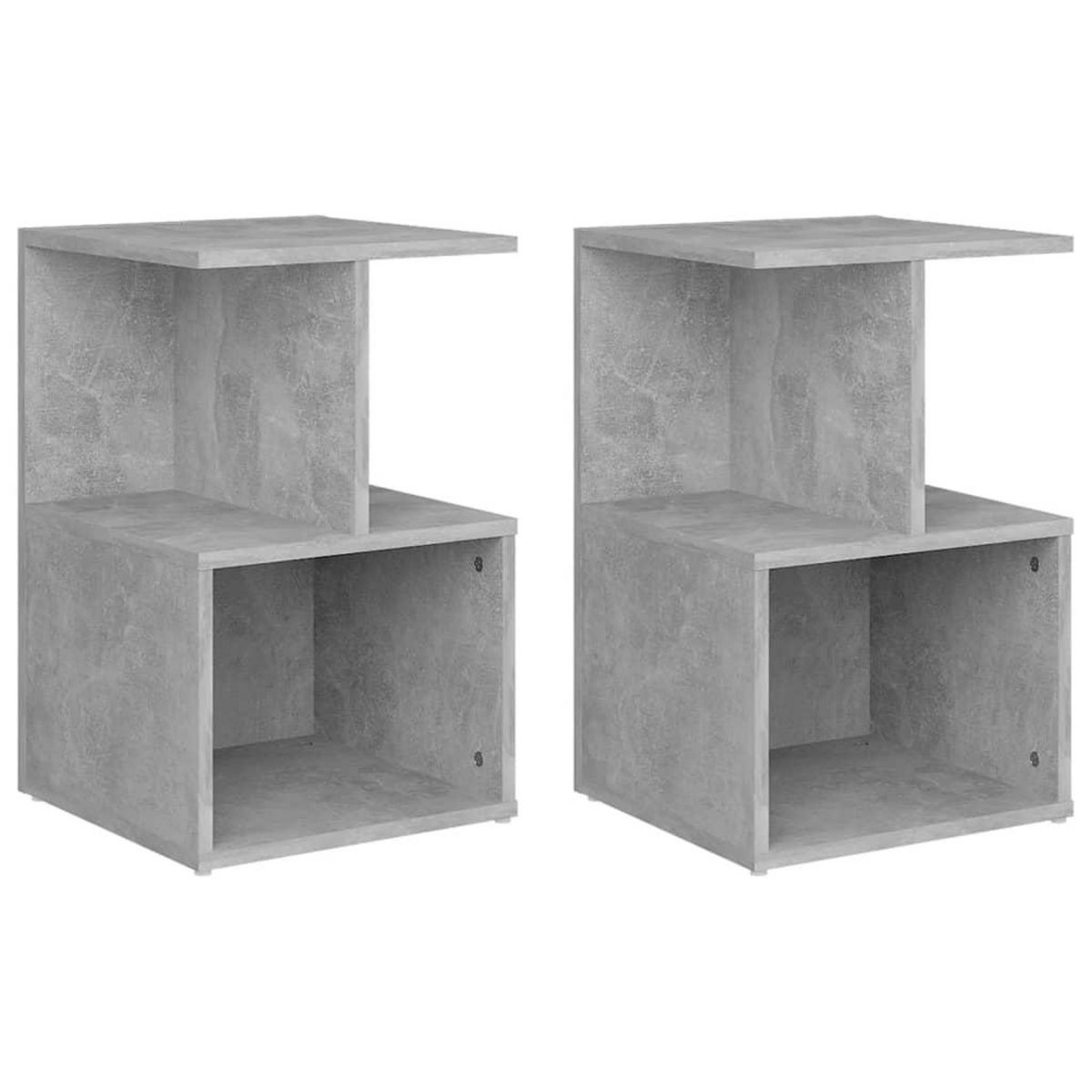 VIDAXL Tables de chevet 2 pcs gris beton 35x35x55 cm bois d'ingenierie