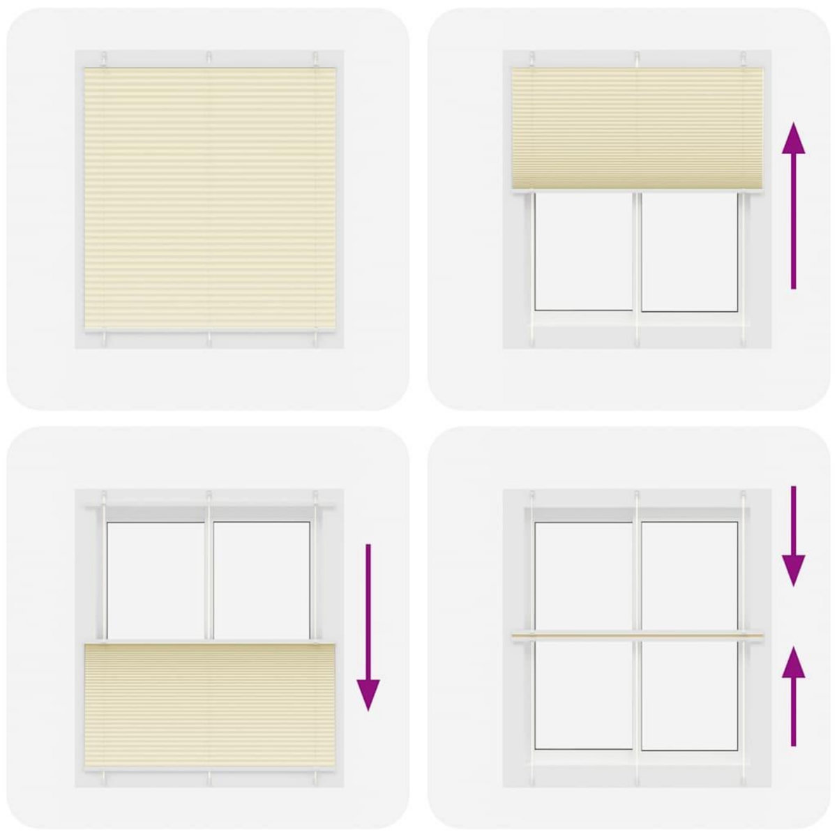 VIDAXL Store plisse creme 120x100cm largeur du tissu 119,4cm polyester