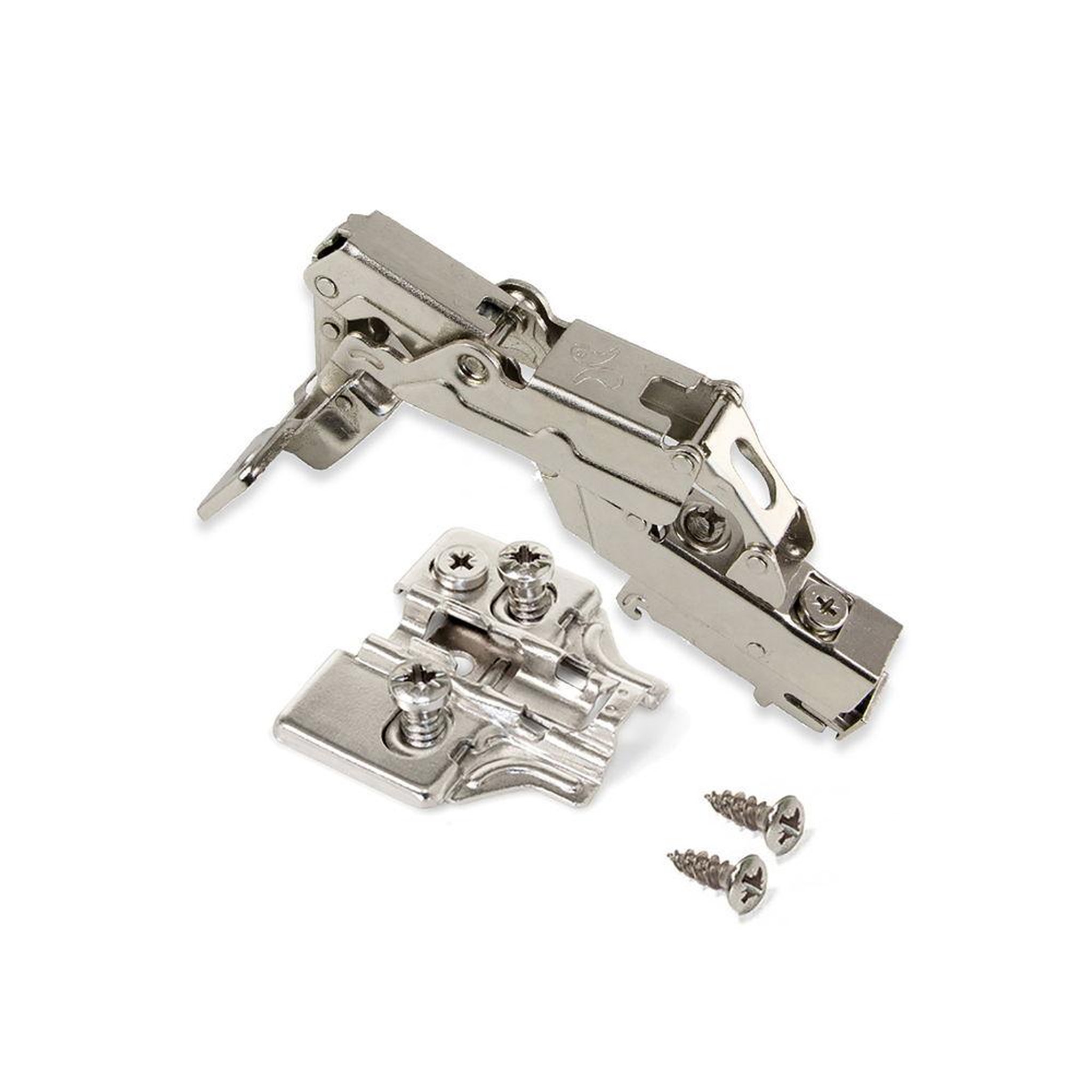 EMUCA SRL 10 kit charnière coudée pour rentrant X91 ouverture 165º - fermeture amortie, Nickelé