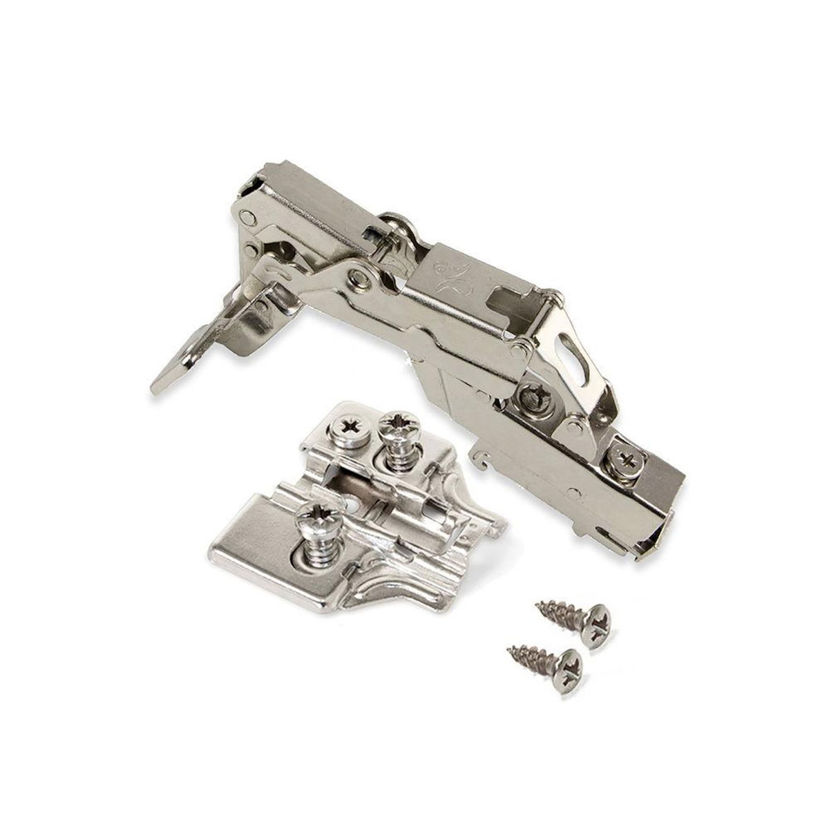 EMUCA SRL 10 kit charnière coudée pour rentrant X91 ouverture 165º - fermeture amortie, Nickelé