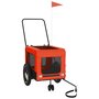 Voir la diapositive 4 : VIDAXL Remorque de velo pour animaux de compagnie orange et noir