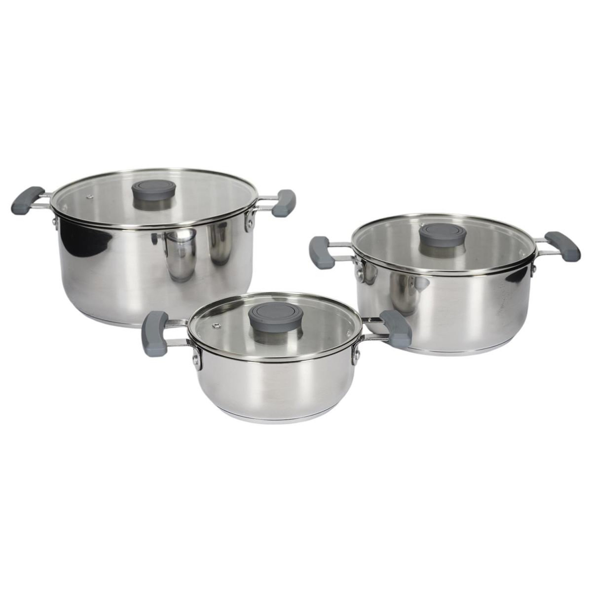 COOK CONCEPT Lot de 3 faitouts en inox  empilable  25cm argent