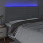 Voir la diapositive 3 : VIDAXL Tete de lit a LED Gris clair 160x5x118/128 cm Tissu