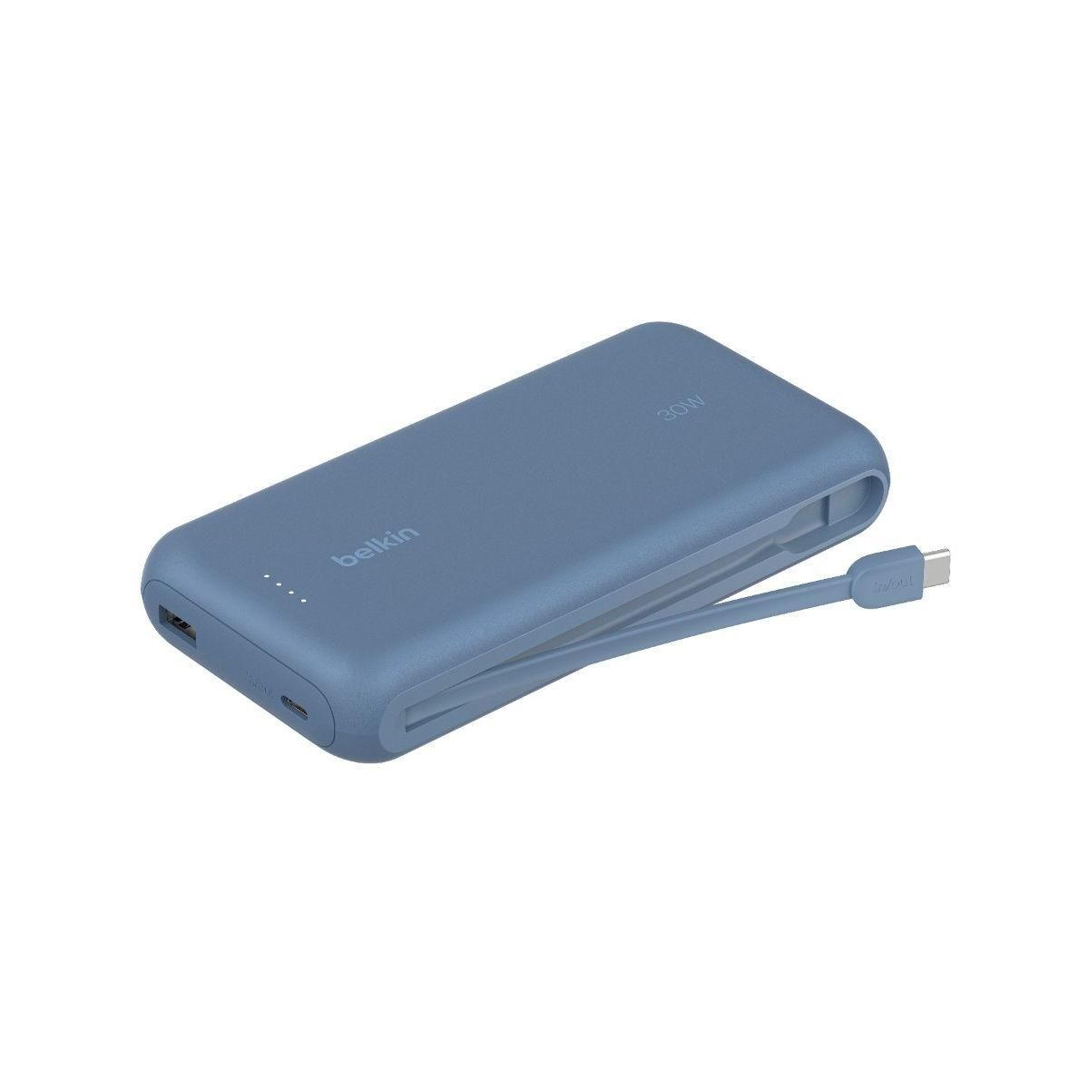 Belkin Batterie externe 20000 mAh avec cable USB-C intégre bleu