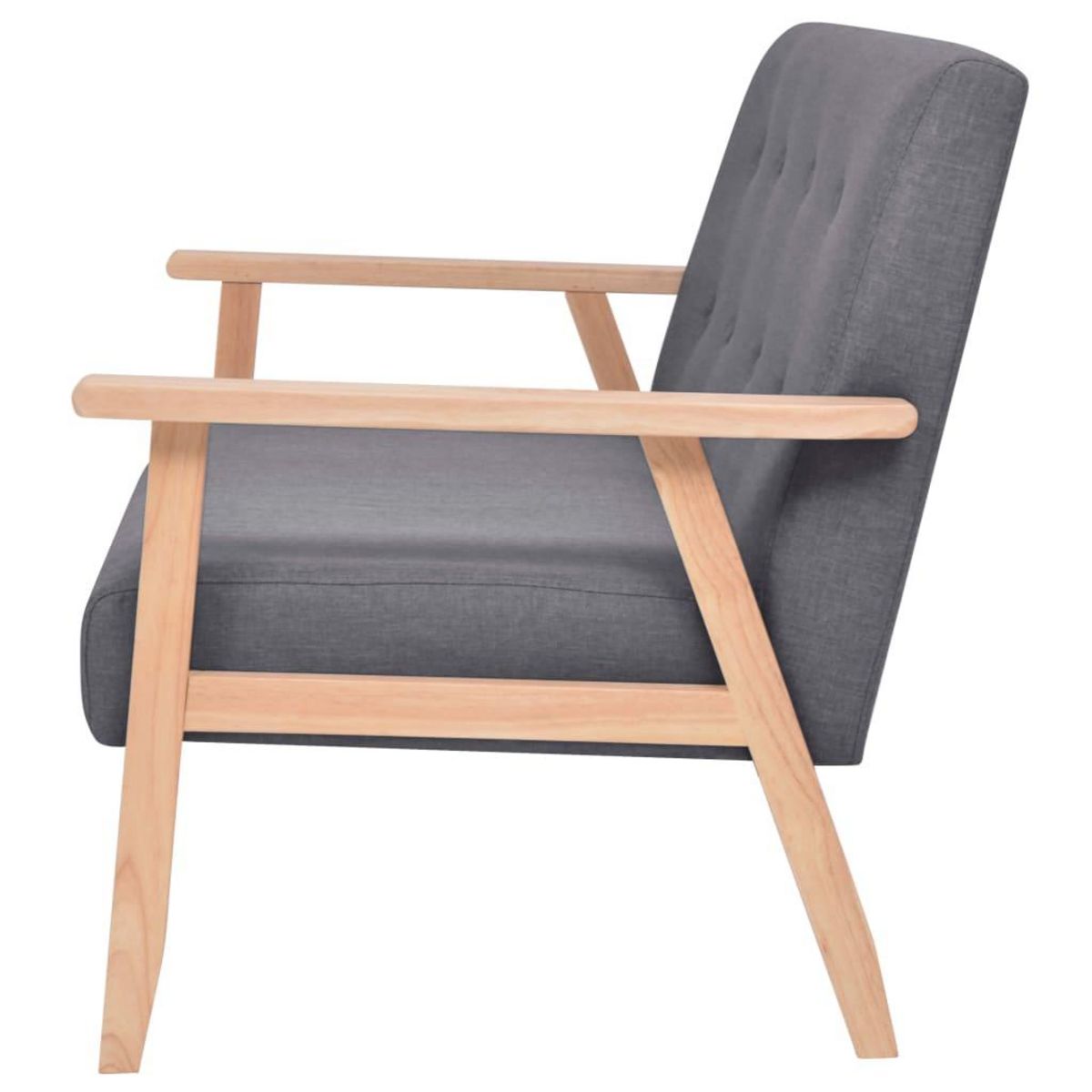 VIDAXL Canape a 2 places Tissu Gris fonce