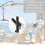 Voir la diapositive 2 : OUTSUNNY Parasol déporté octogonal inclinable manivelle pied acier Ø 3 x 2,5H m crème
